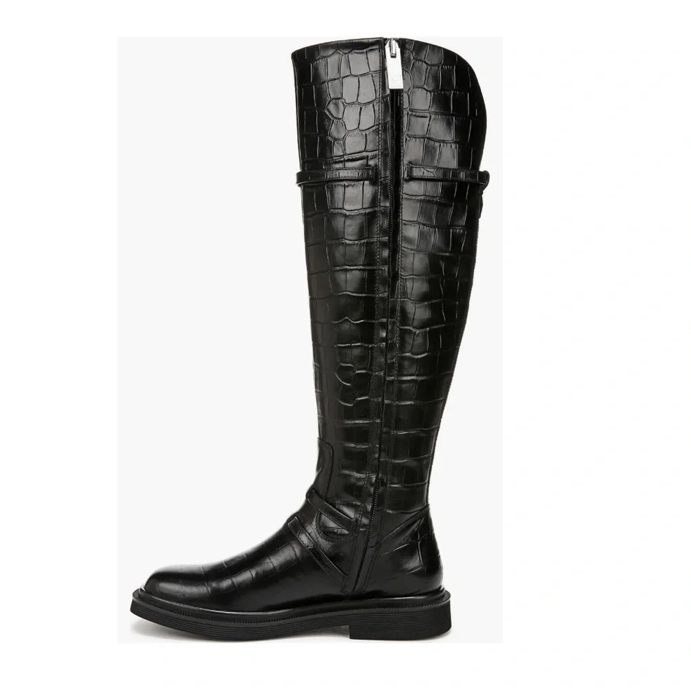 SARTO By Franco Sarto Ainsley Knee High Boot Black Croc Print Women’s Size 8